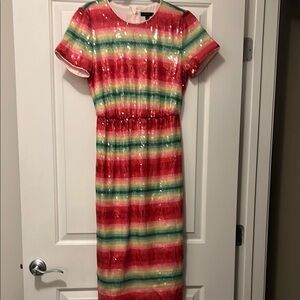 Colorful Striped Sequin Dress